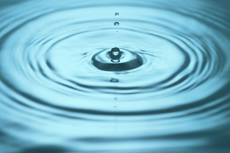 5 Elemente Zyklus – Wassertropfen und -wellen als Symbol für Nährungs- und Kontrollzyklus (TCM, Feng Shui, Bazi Suanming)